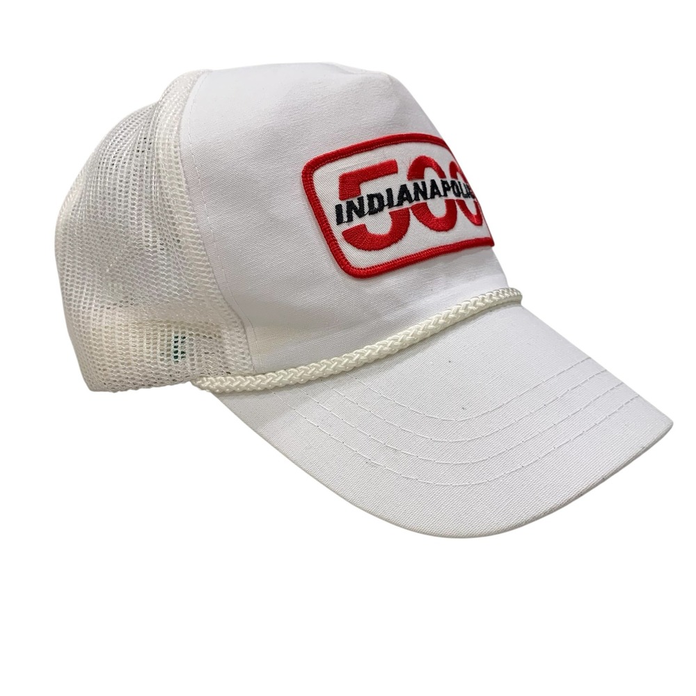 Vintage 80s Indianapolis 500 Indy 500 Trucker Hat Rope Snapback Yupoong USA NOS